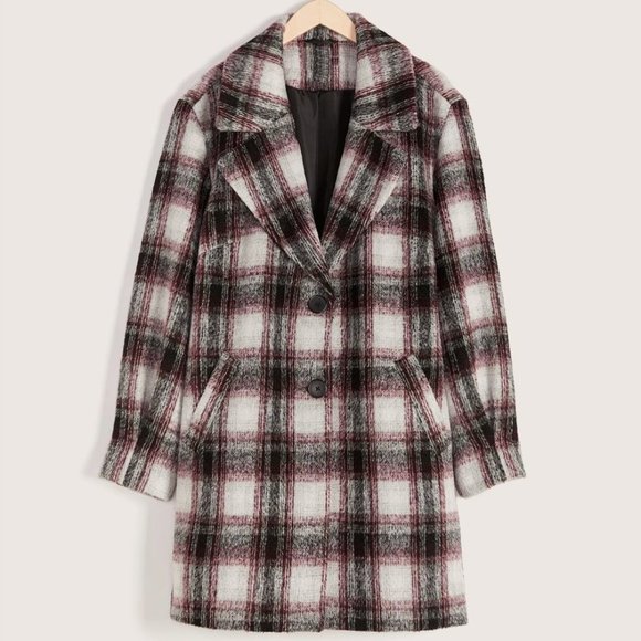 Nice woolen plaid jacket (oversize) - Picture 2 of 3